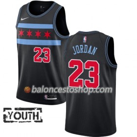 Camiseta Niños NBA Chicago Bulls Michael Jordan 23 2018-19 Nike City Edition Negro Swingman